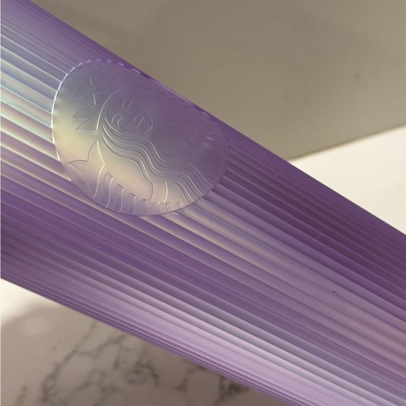 Starbucks Fall 2023 Lilac Aurora Iridescent Pleated Soft Touch Tumbler 24oz - Picture 10 of 10